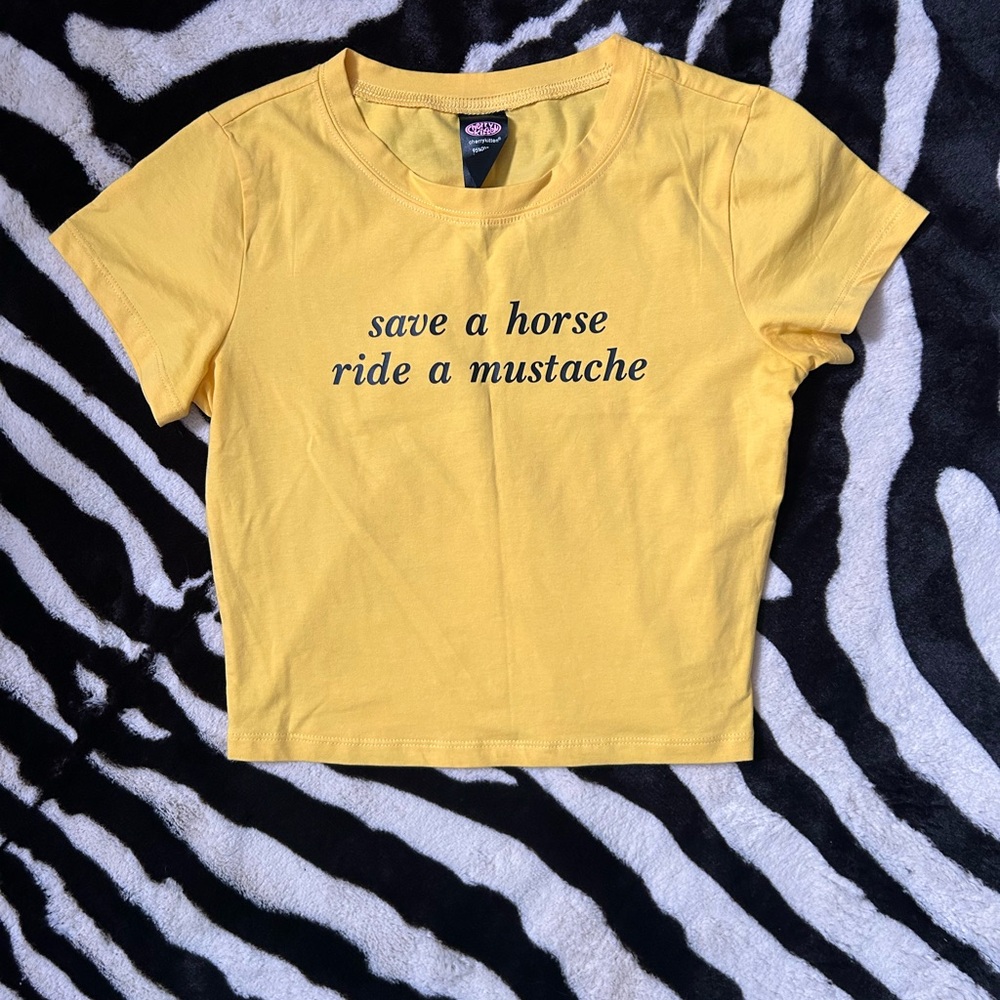 Yellow Slogan Baby Tee